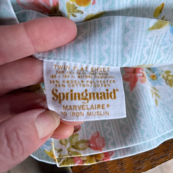 Vintage Springmaid Marvelare Twin Flat Sheet Made in USA - Picture 3 of 4